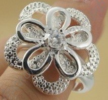 Кольцо Five uniflora silver plated ring